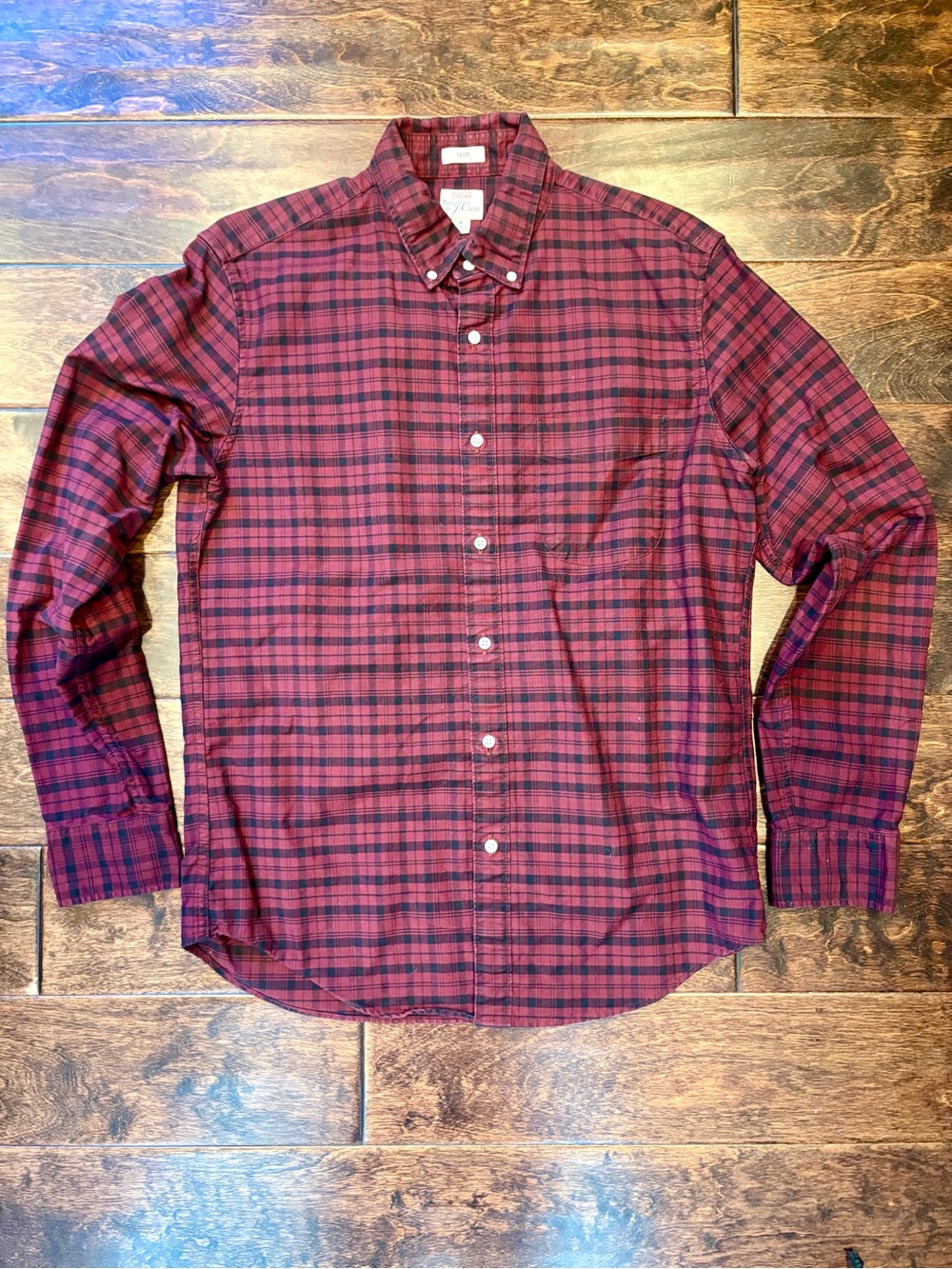 J. Crew Red and Black Plaid Button-Down Shirt
